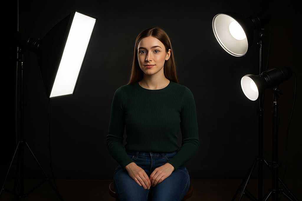 Fotoshooting mit Studioblitz