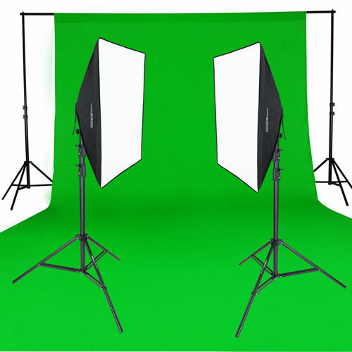 proxistar Dauerlicht Chromakey Greenscreen Studioset...