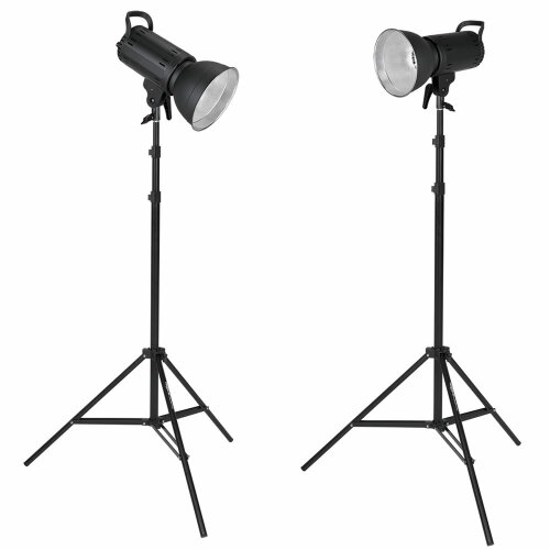 LED Studiolicht Doppelset Bi-Color 115 W mit 2 Stativen...
