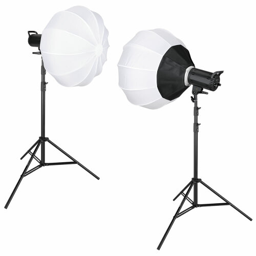 LED Studiolicht Doppelset Bi-Color 115 W mit 2 Ball...