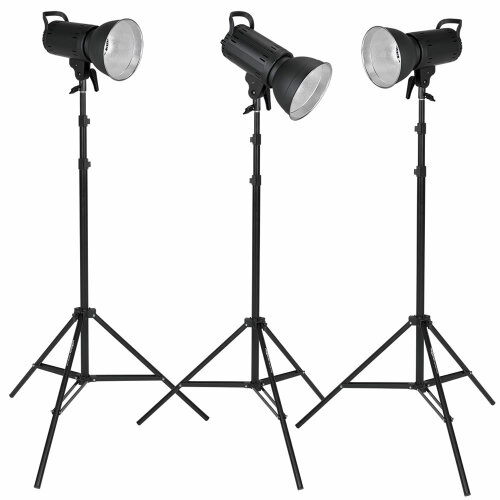 LED Studioleuchten 3er-Set Bi-Color 115W mit Reflektor...
