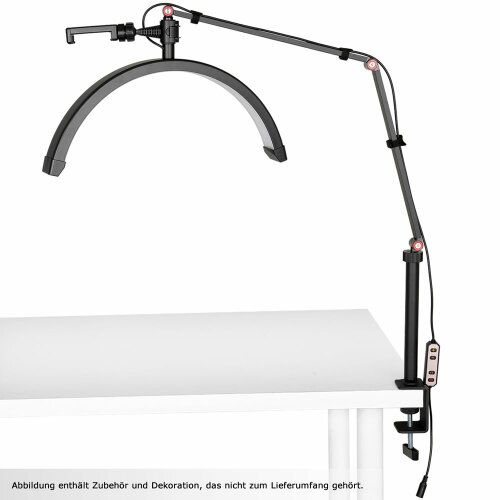 Halbmond-LED-Leuchte mit Gelenkarm & Smartphonehalter...