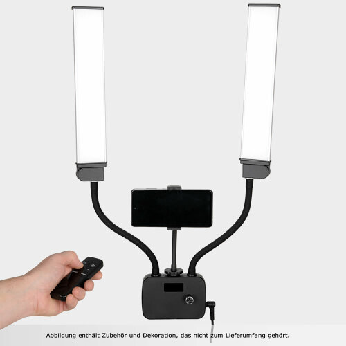 Doppelarm-LED-Leuchte 45W mit Smartphonehalter –...