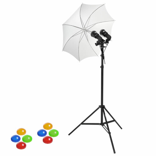 Synchronblitz Set 2×50 Ws mit Doppel-Lampenfassung,...