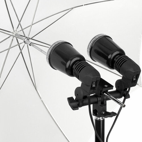 Synchronblitz Set 2×50 Ws mit Doppel-Lampenfassung,...