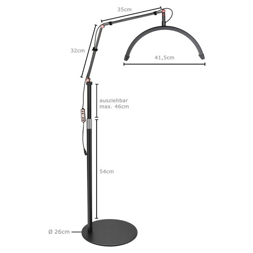 Halbmond-LED-Leuchte mit Standfuß &...
