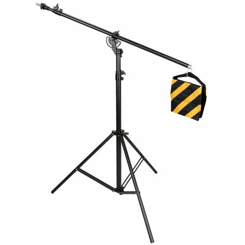 2in1 Galgenstativ 380 cm – Lampenstativ mit Boomarm...
