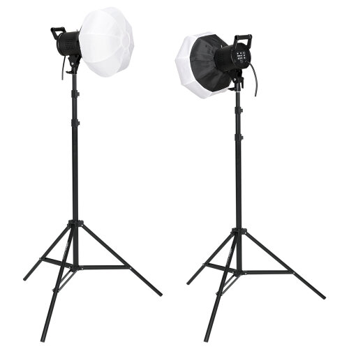 LED Videolicht Ballsoftbox Set 2×135W 35cm mit...