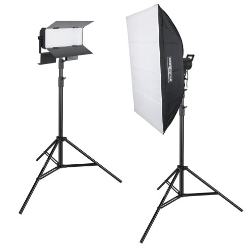 LED Videolicht Starter Set 135W Softbox & 64W...