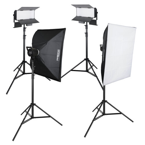 LED Videolicht Pro Set 2×135W Softbox &...