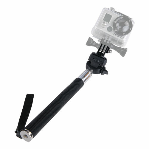 Teleskop Handstativ mit GoPro Halter für Kompakt- und Actionkameras