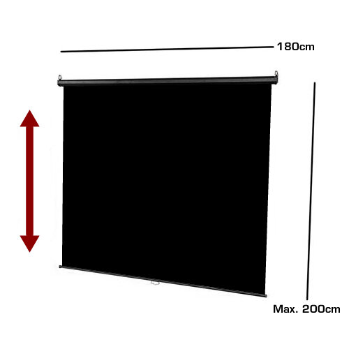Ausziehbarer Roll-Up Hintergrund schwarz 180x200cm