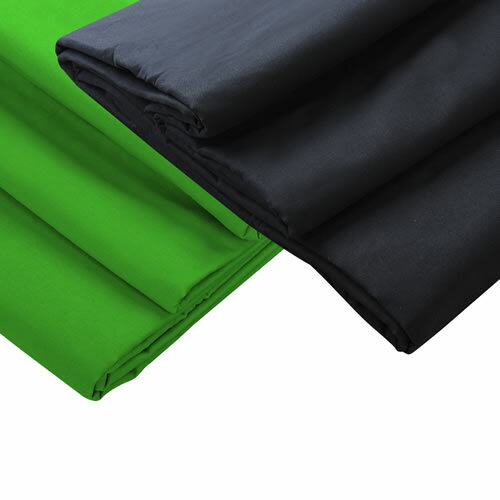 proxistar Hintergrundstoff Set 3x6m Stoff grün 3x6m Stoff schwarz 3x6m