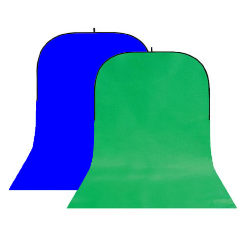 2in1 Falthintergrund grün/blau 145x400 cm mit Schleppe
