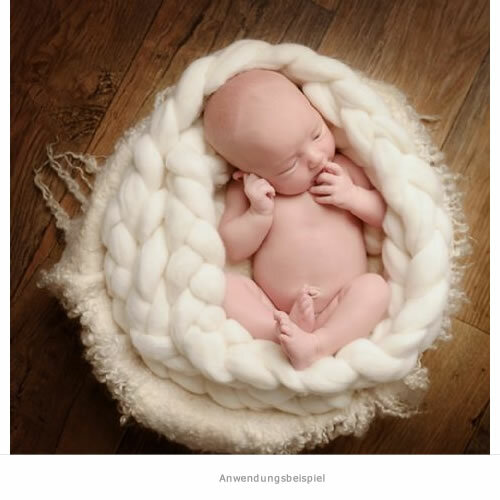 Newborn Mohair Wollen Nest Braun 400 x 6cm