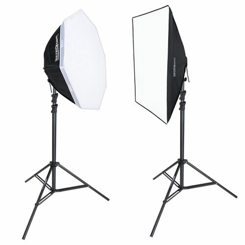proxistar Studioleuchten Doppel Set LED 480 SOFT 50x70 +...