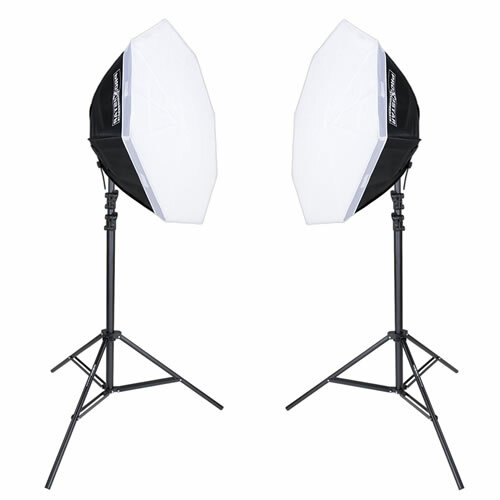 proxistar Studioleuchten Doppel Set LED 480 SOFT Octagon 90