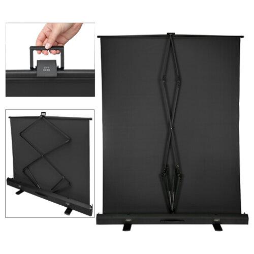 Aufstellbarer Roll-Up Hintergrund 150x200cm schwarz